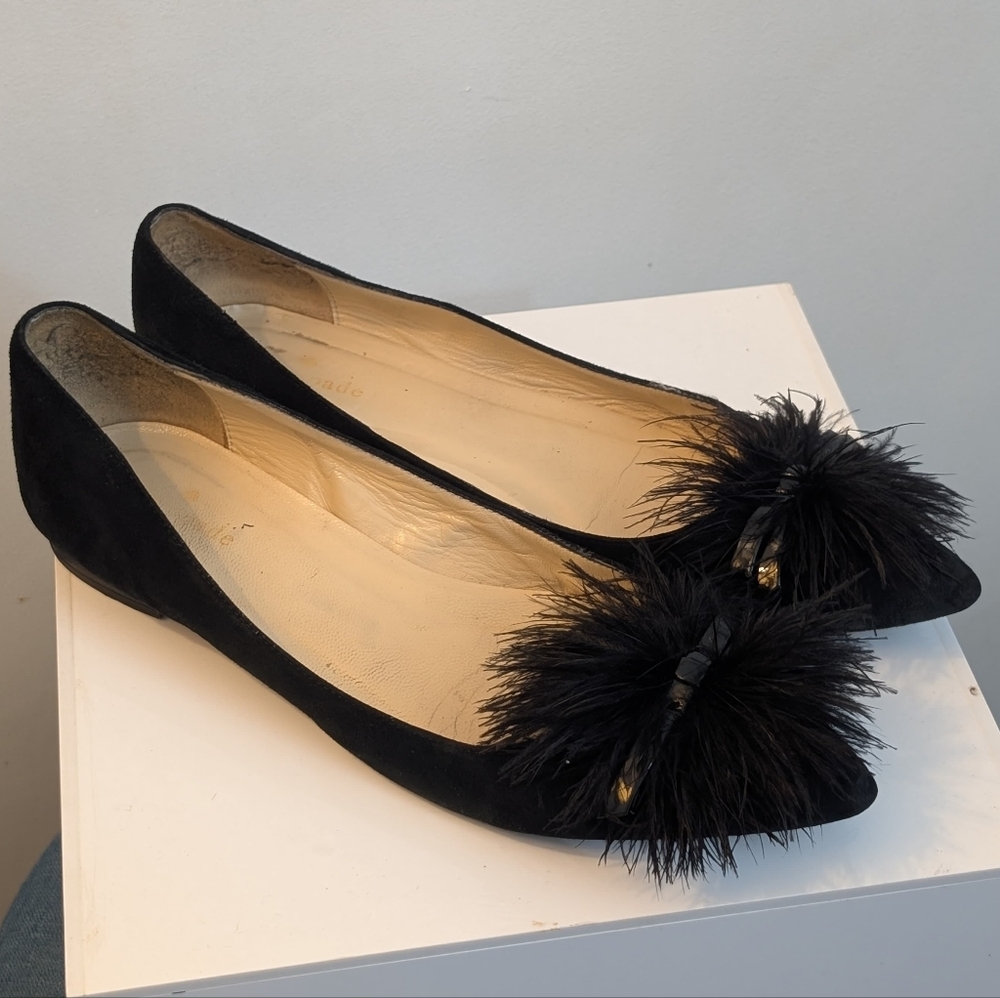 Kate Spade Pom-Pom Flats Made in Italy VGUC Size 8M - Picture 2 of 5